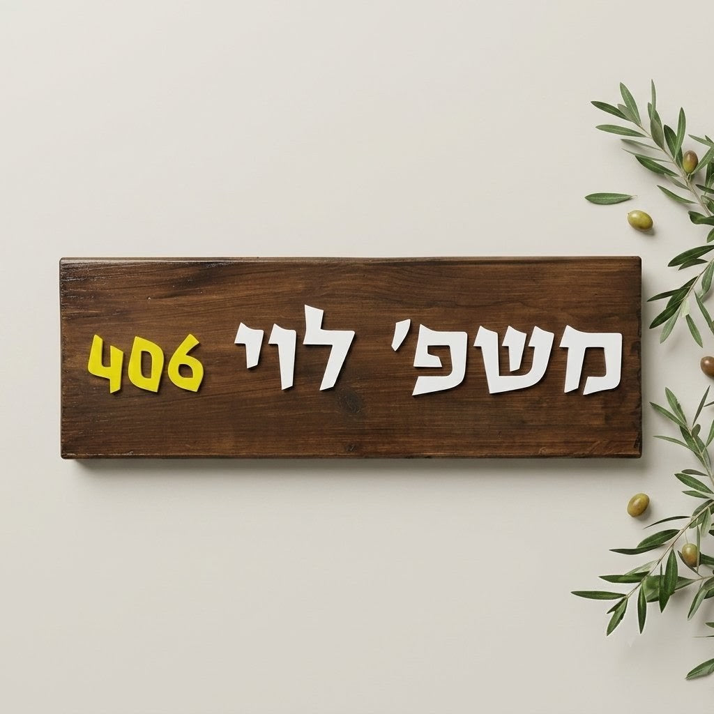 שלט עץ בסגנון קקל