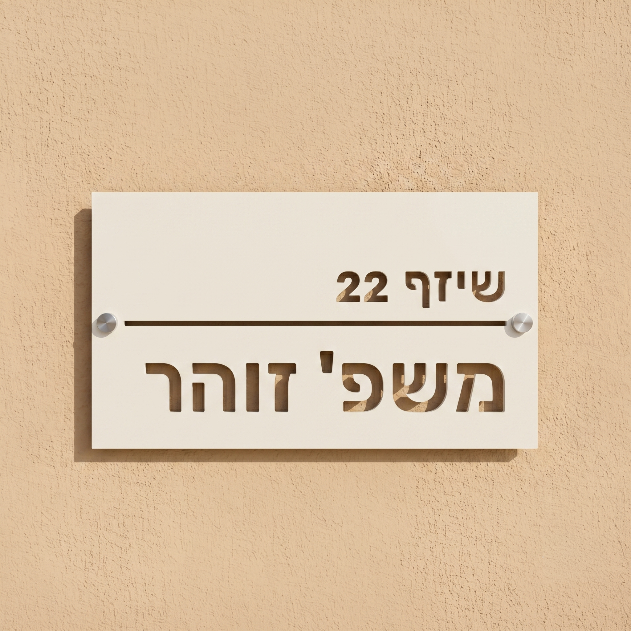 שלט שם משפחה קלאסי לבית